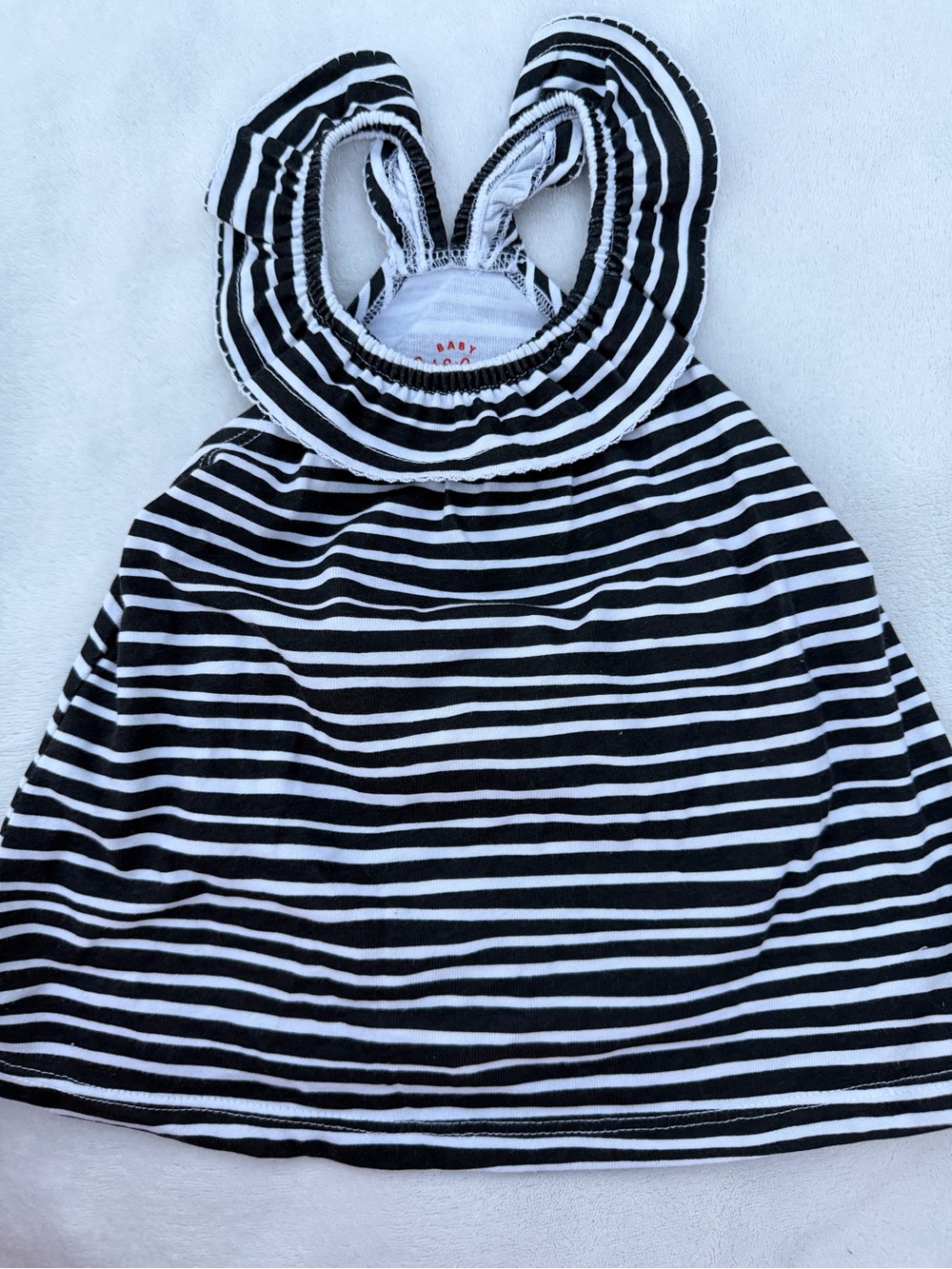 Cat & Jack Black and White Striped Baby Dress